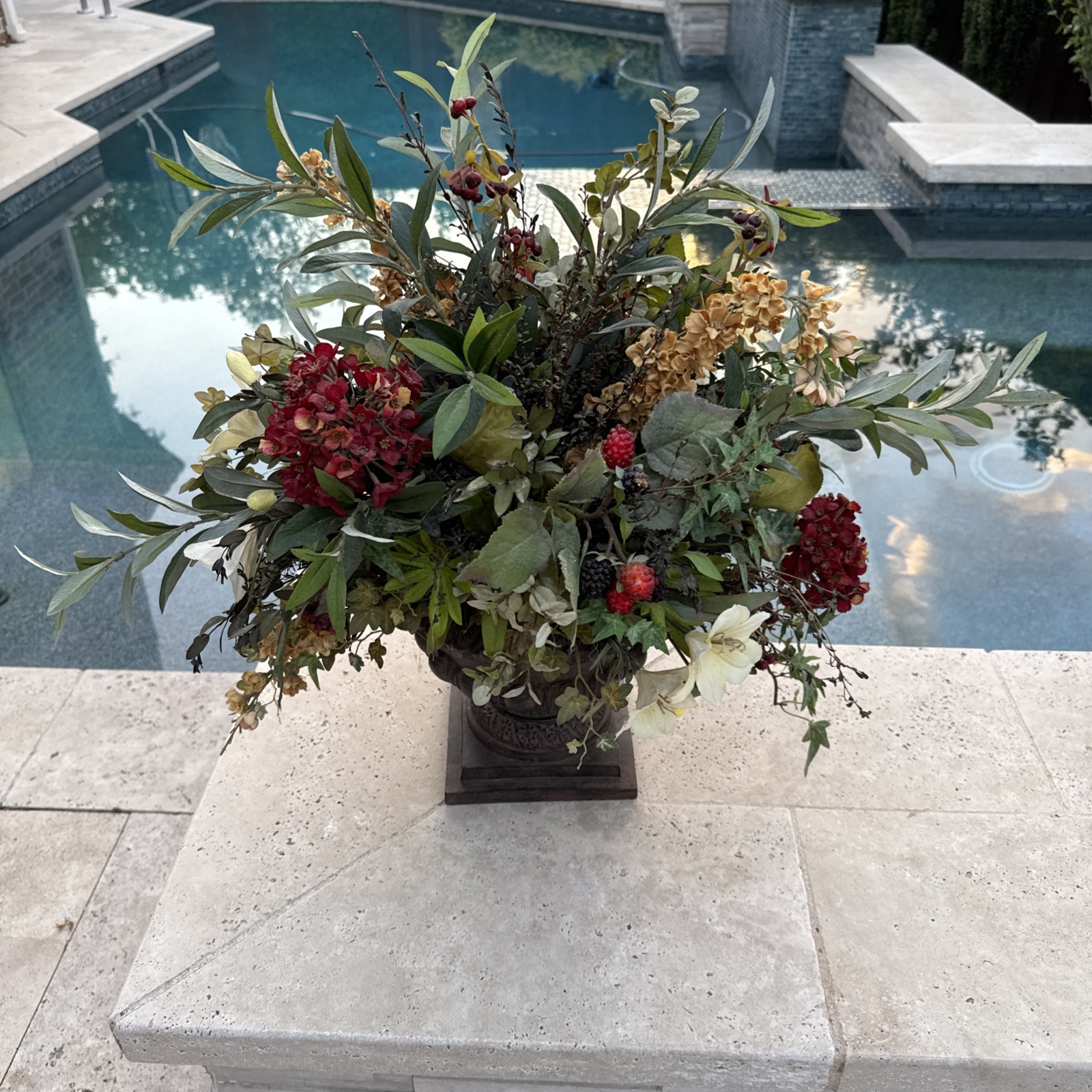 Silk Floral Arrangement Centerpiece In Vase