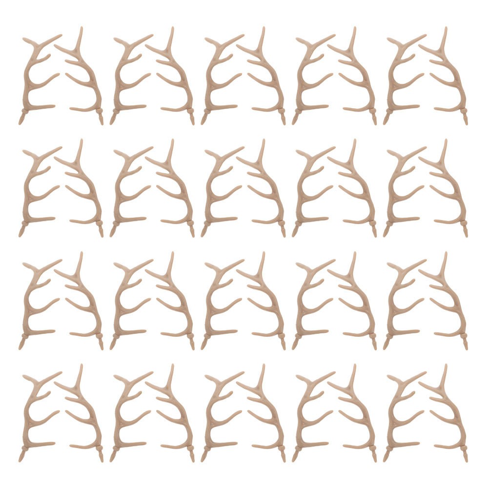 24 Pairs Mini Plastic Deer Antlers Jewelry Accessories for Festive Holiday Decor