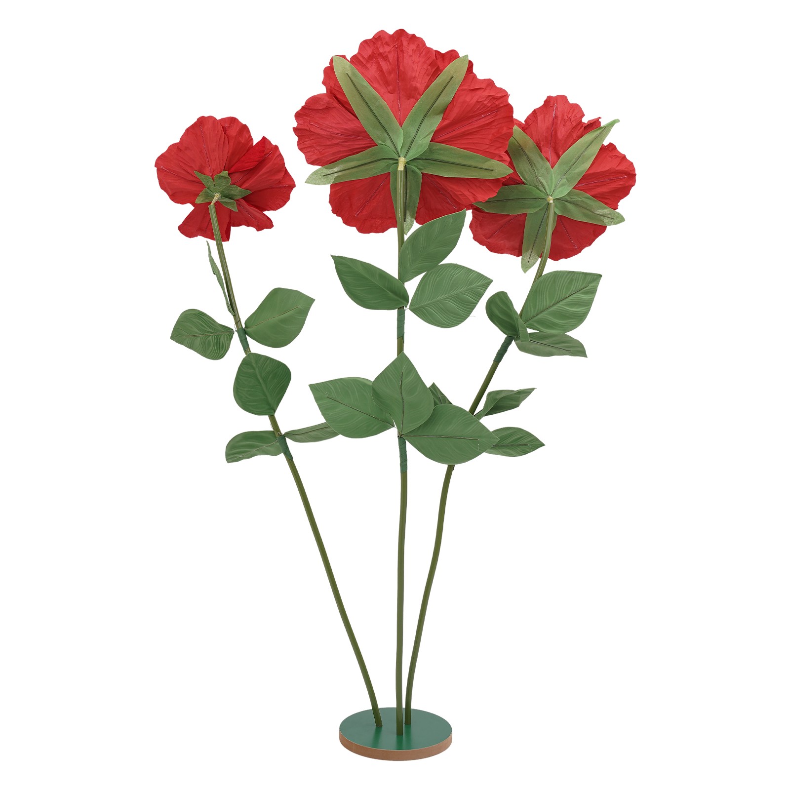 Red Rose Artificial Flower Decoration Giant Artificial Flowers with Round Base