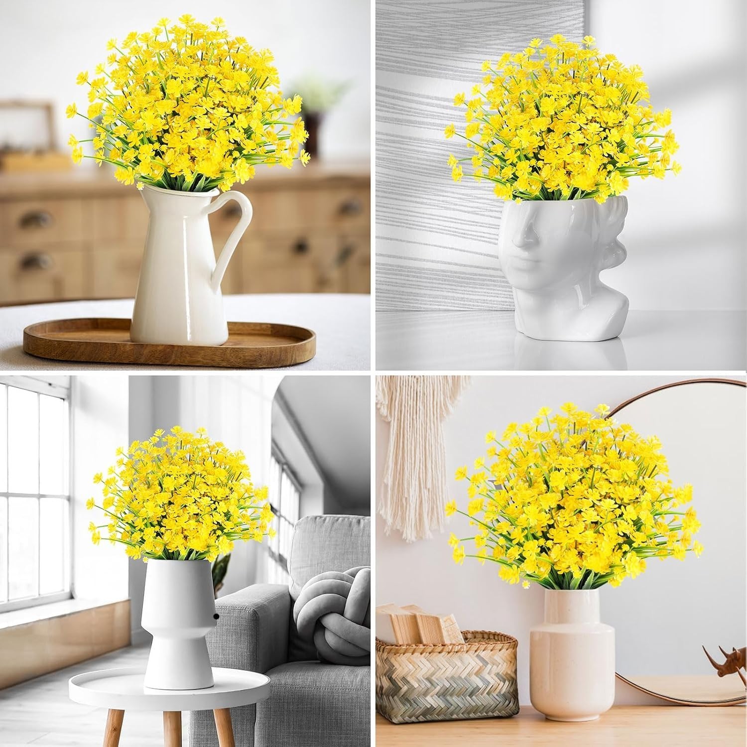 Vibrant UV-Resistant Artificial Flower Set for -Round Decor