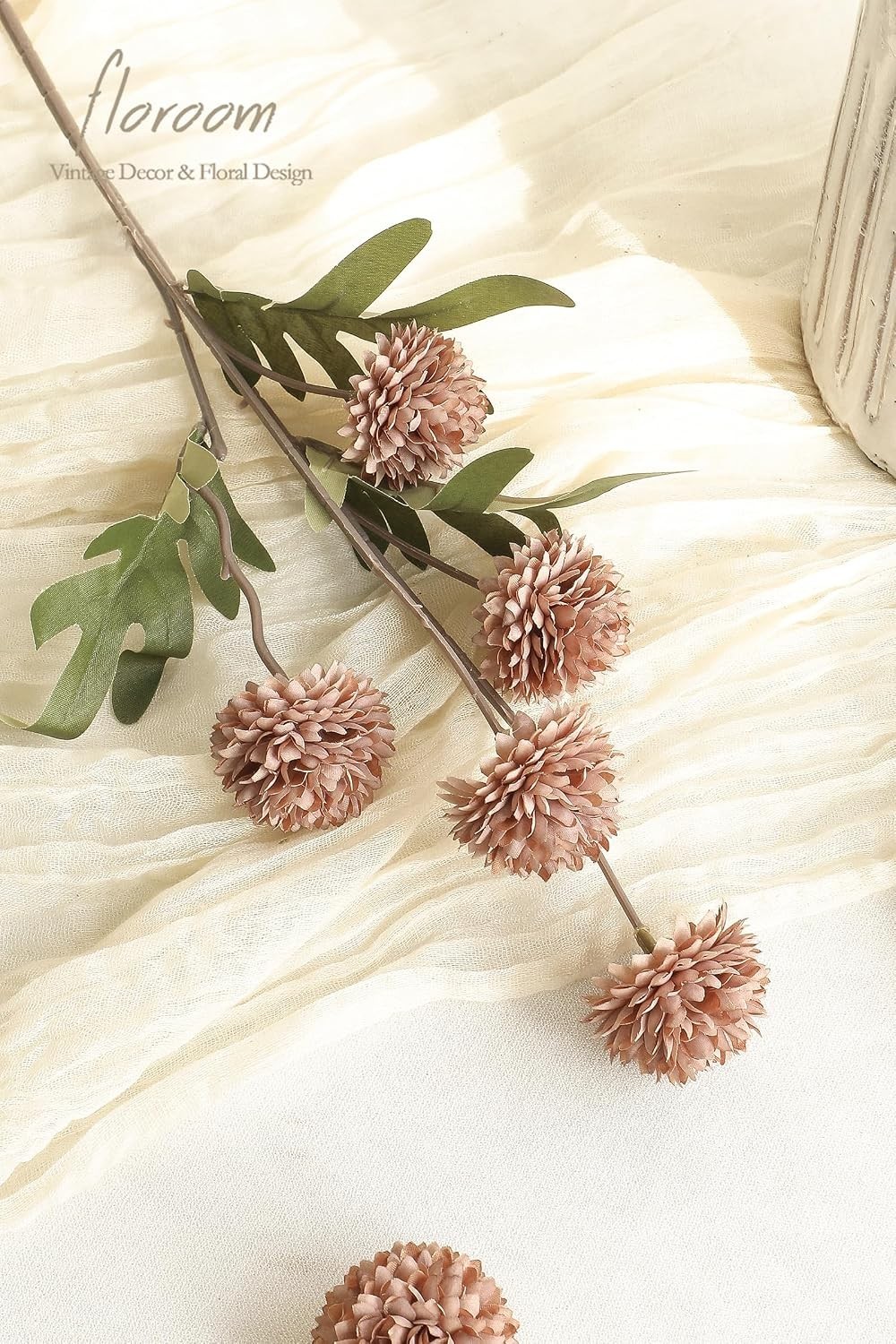 Chic 5pc Faux Silk Chrysanthemums – Lifelike Flowers for Elegant Arrangements
