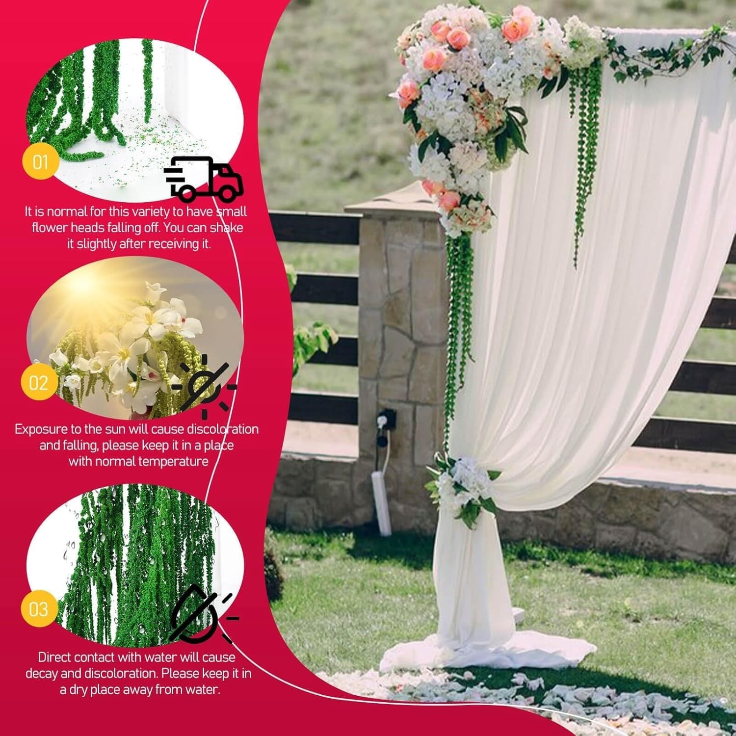 5pc Dried Amaranthus Hanging Stems Dark Green 23in Real Preserved Wedding Xmas
