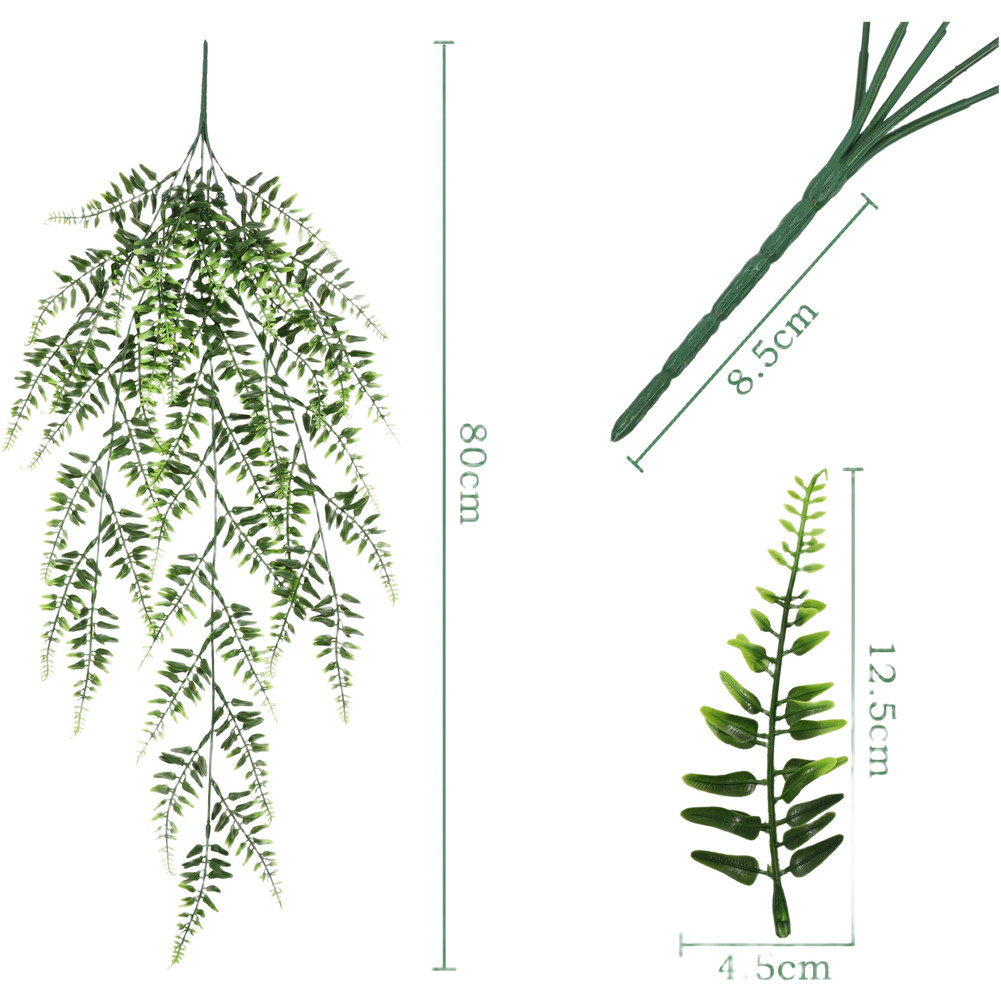 Artificial Vine Wall Hanging Decor Green Plastic Persian Leaf Rattan Style