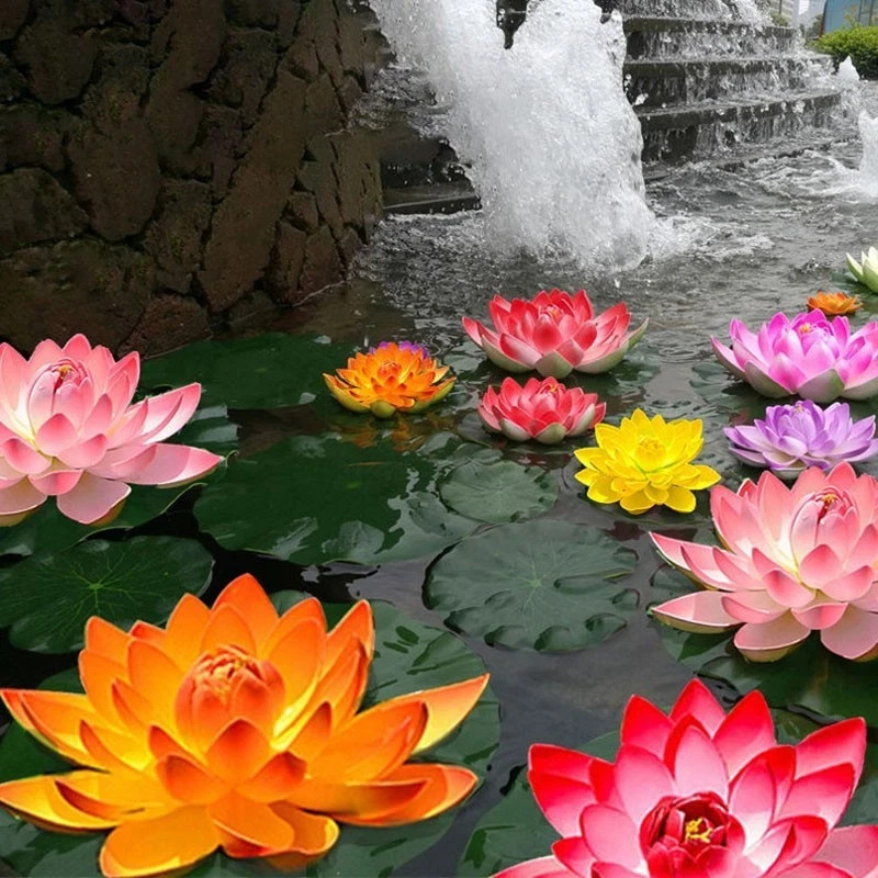 Floating Artificial Lotus Water Lily Flower Wedding Pond Garden Decoration US