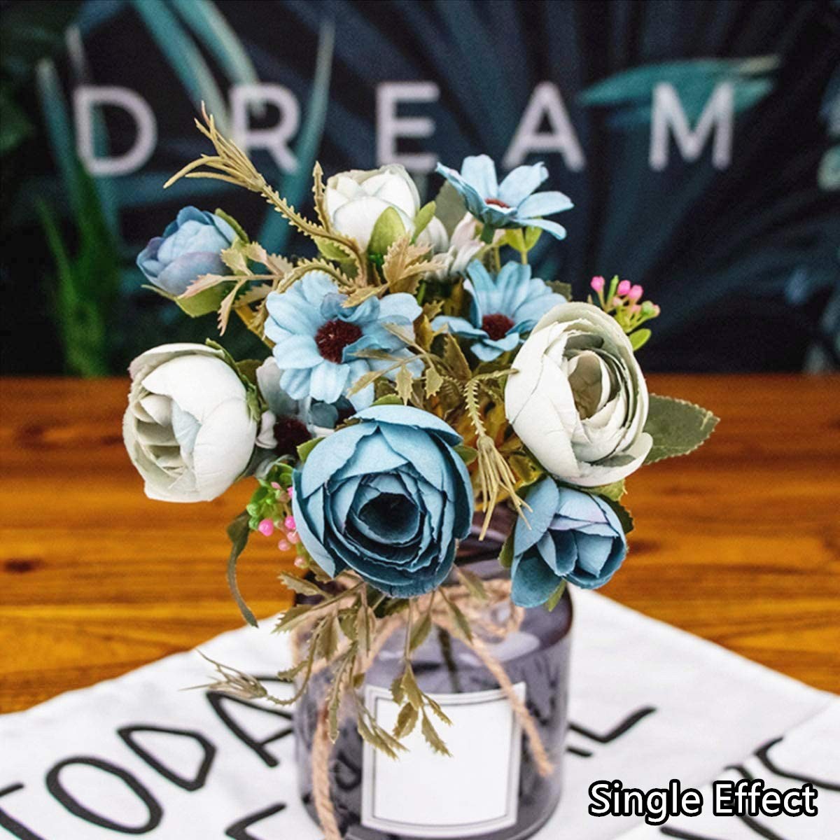 Artificial Flowers for Decoration, Fake Rose Silk Flower Plastic Plants Home …