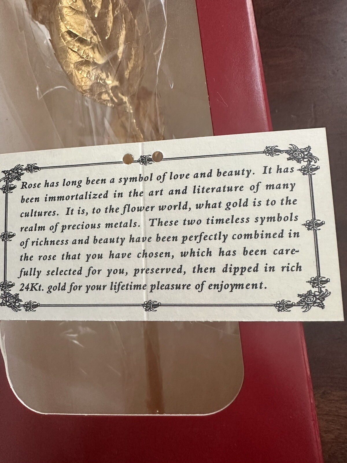 REAL ROSE ONE OF A KIND Dipped 24 K Gold Valentines Sweetheart Love