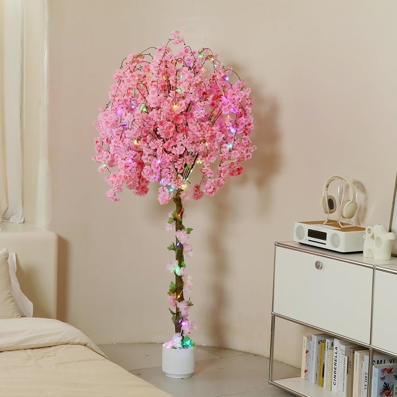 Artificial Cherry Blossom Tree Faux Floral Decoration Indoor Outdoor Home Deco