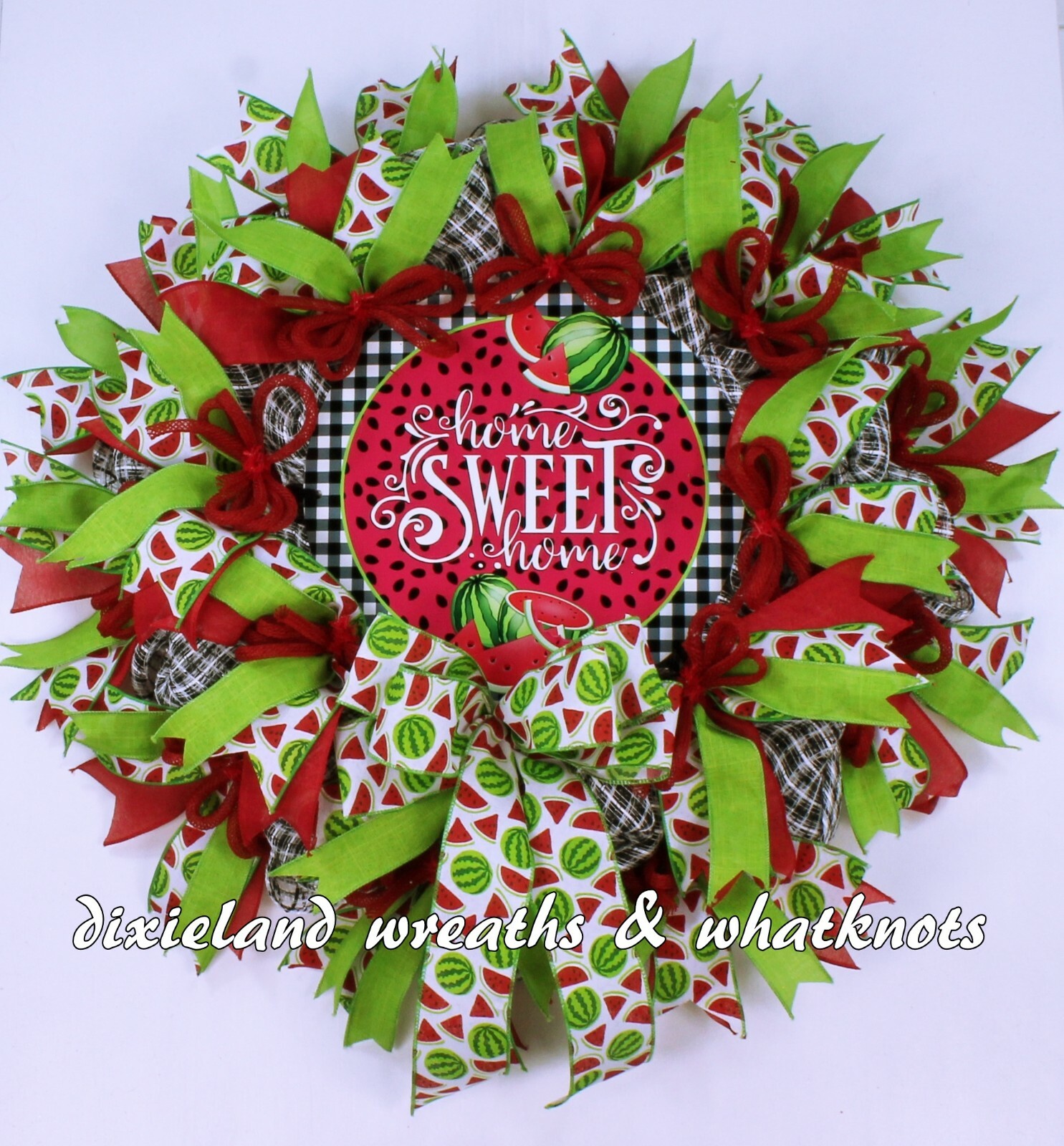 WATERMELON WREATH, HOME SWEET HOME WREATH, SPRING WREATH, SUMMER WREATH, FRONT D