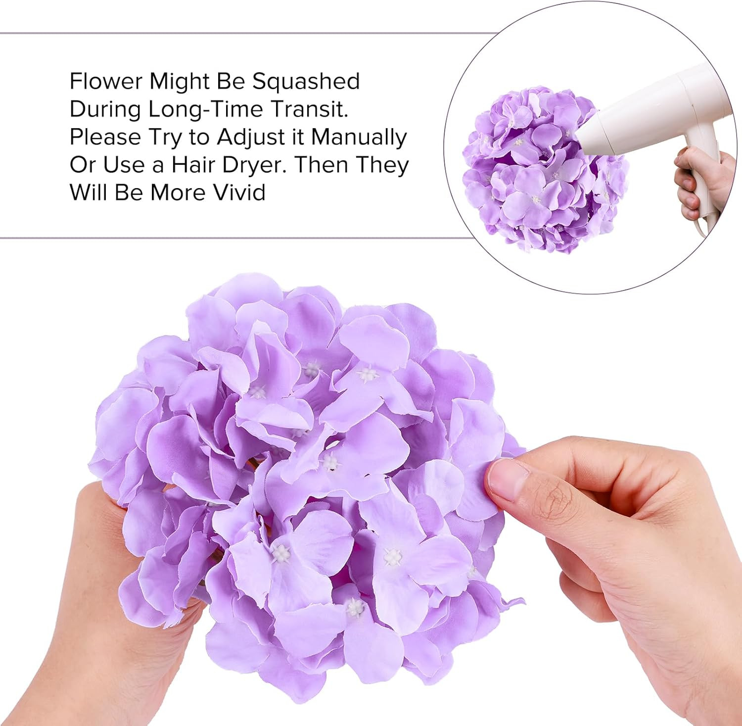204PCS Purple Silk Hydrangea Flowers for Home Decor & Wedding Centerpieces