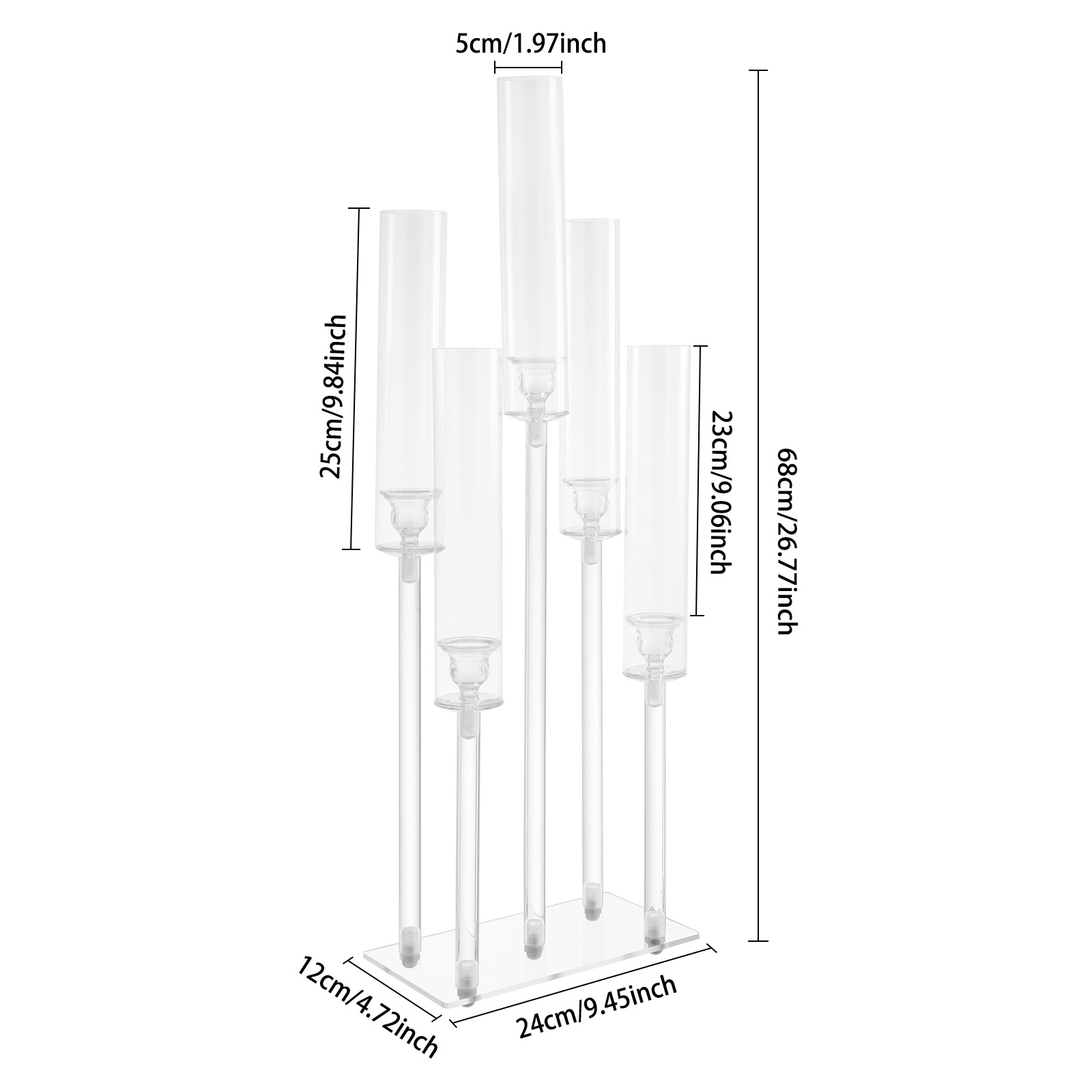 Acrylic Candle Holder Tabletop Candle Holder Wedding & Party Centerpiece Decor