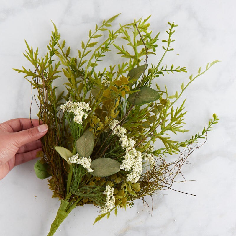 Factory Direct Craft Green and Cream Artificial Meadow Greenery Bush