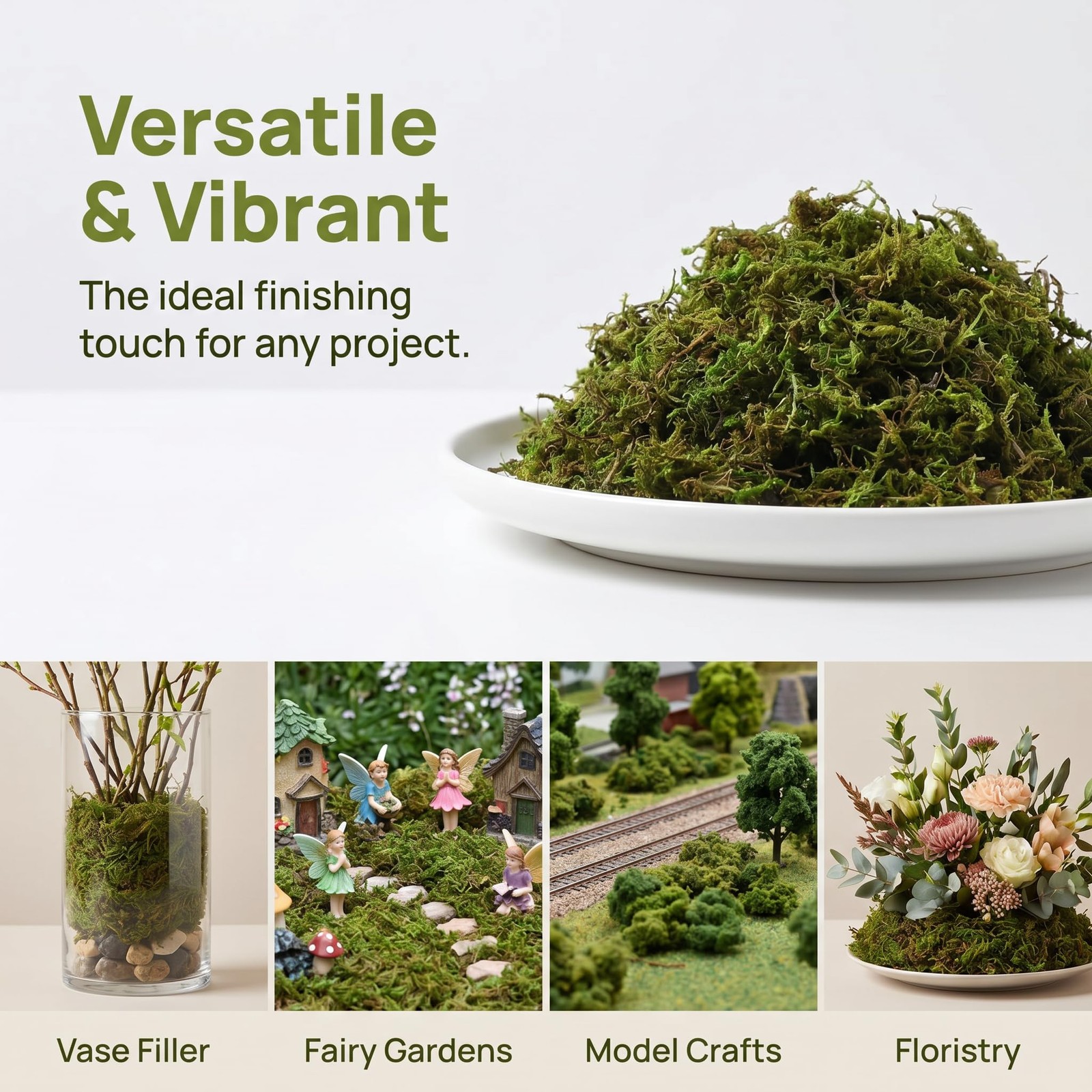 1 Pack Artificial Moss Fake Lichen Simulation Green Faux Pot Moss for DIY Min
