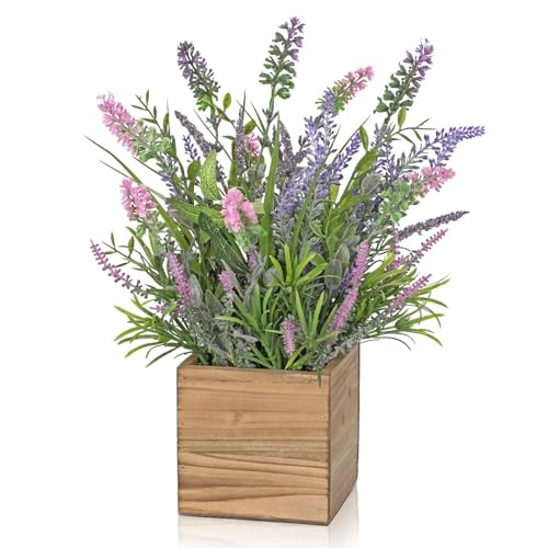 Rustic Lavender Flowers Artificial Lavender Decor Fake Lavender Plant 13″ W.P