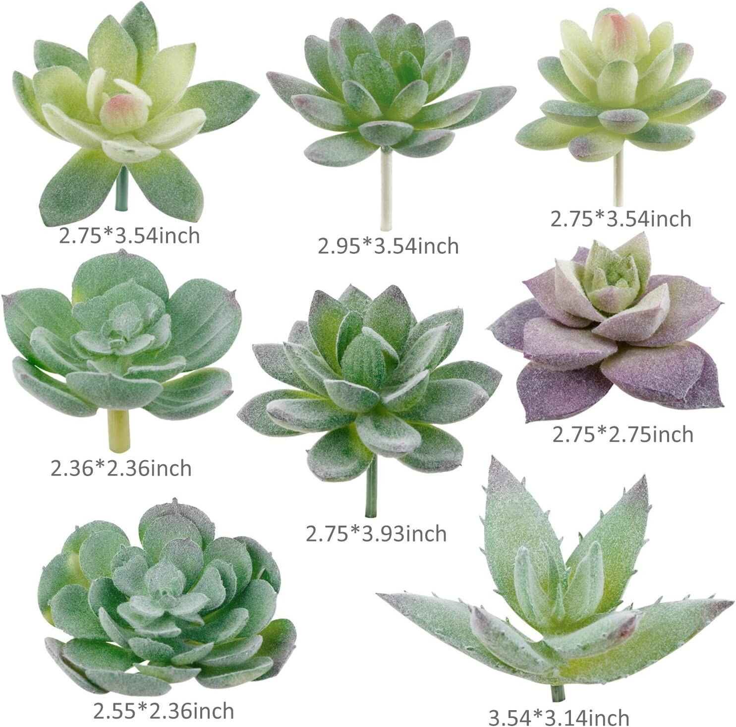 16 Pack Hassle-Free Flocked Succulent Plants – Fresh, No Maintenance Decoration