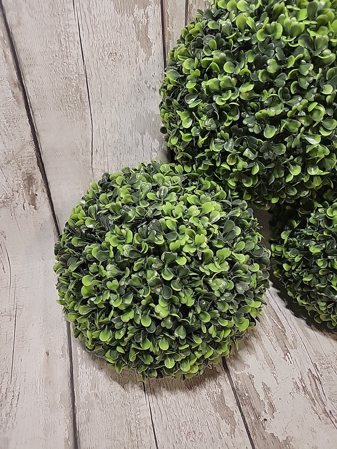 Set of 3 – 8″ inch Artifical Boxwood Round Topiary Plant Indoor Outdoor