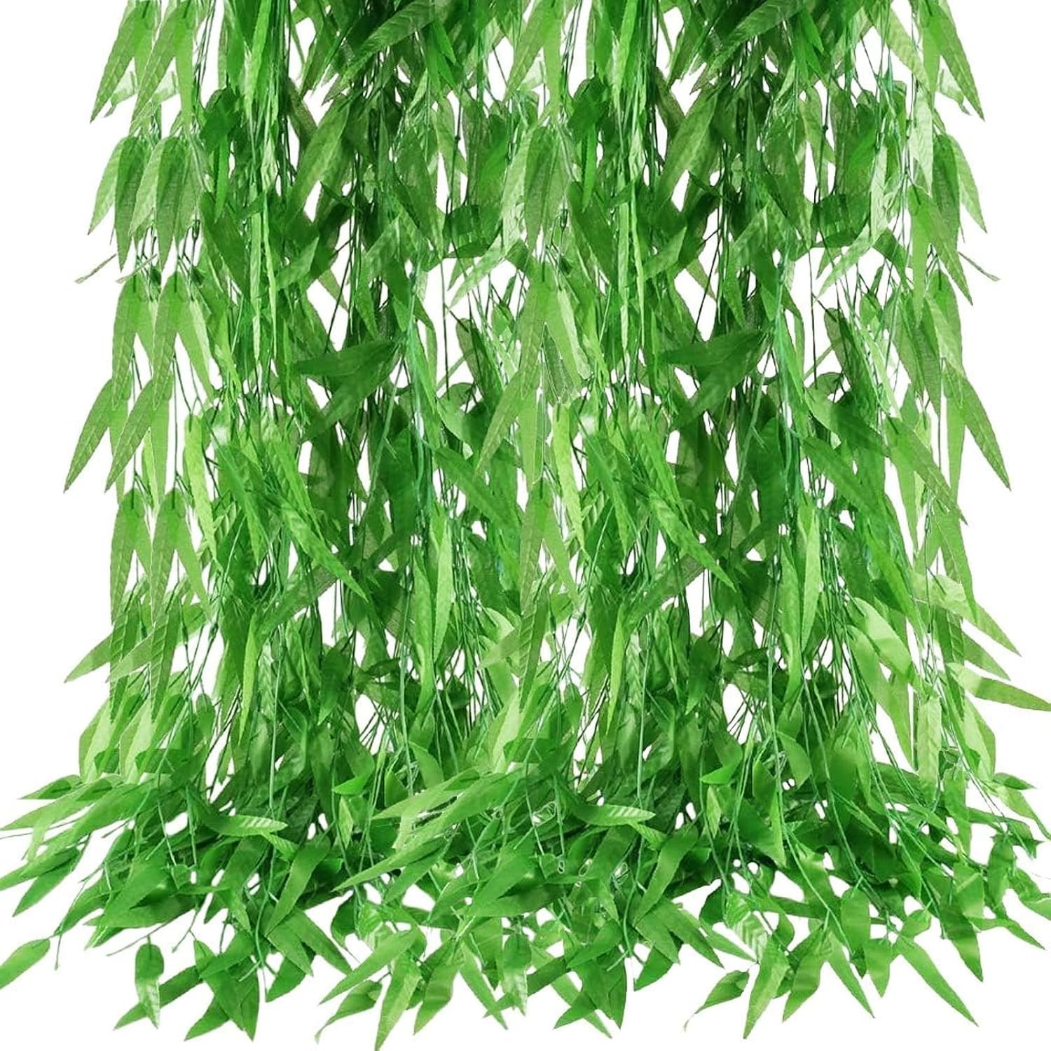 50Pcs 300FT Artificial Vine Hanging Greenery Garland Jungle Vines Faux Willow Ra