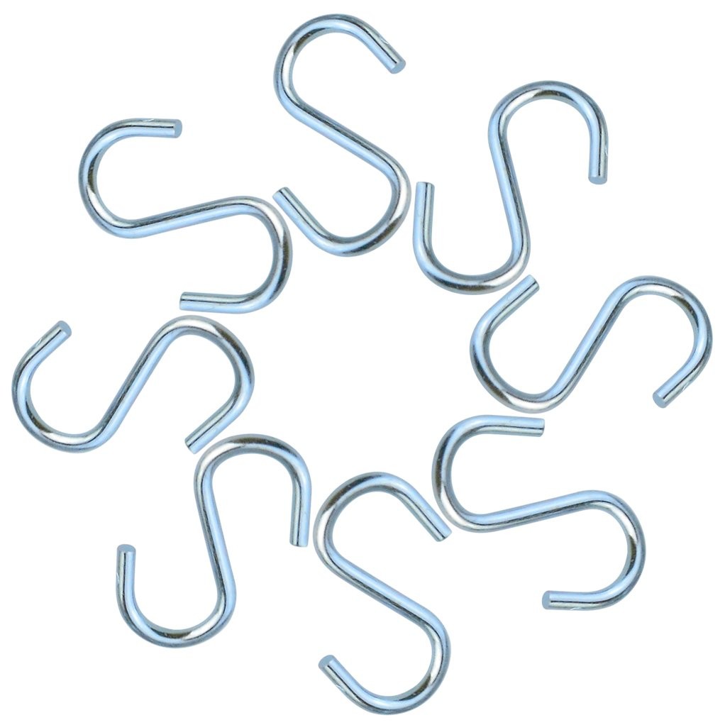 Nydotd 180 Pcs 1 Inch S Hook Connectors, Mini Metal 26mm, Silver blue