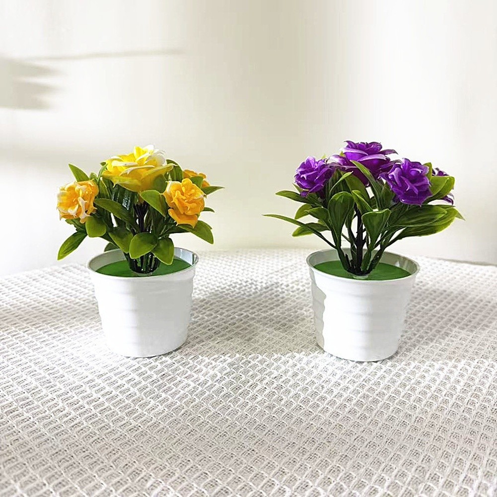 Compact Artificial Roses 14cm Tall with 12cm Width for Small Space Decor Needs