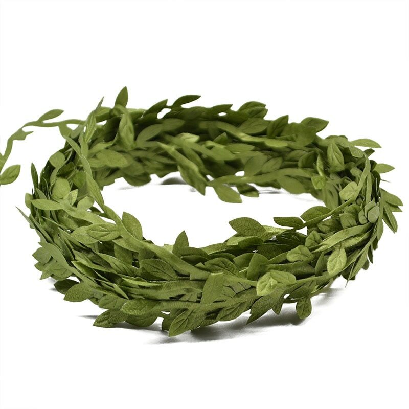 10 Meter Silk Leaf Shaped Handmake Artificial Green Leaves For Home Decorations