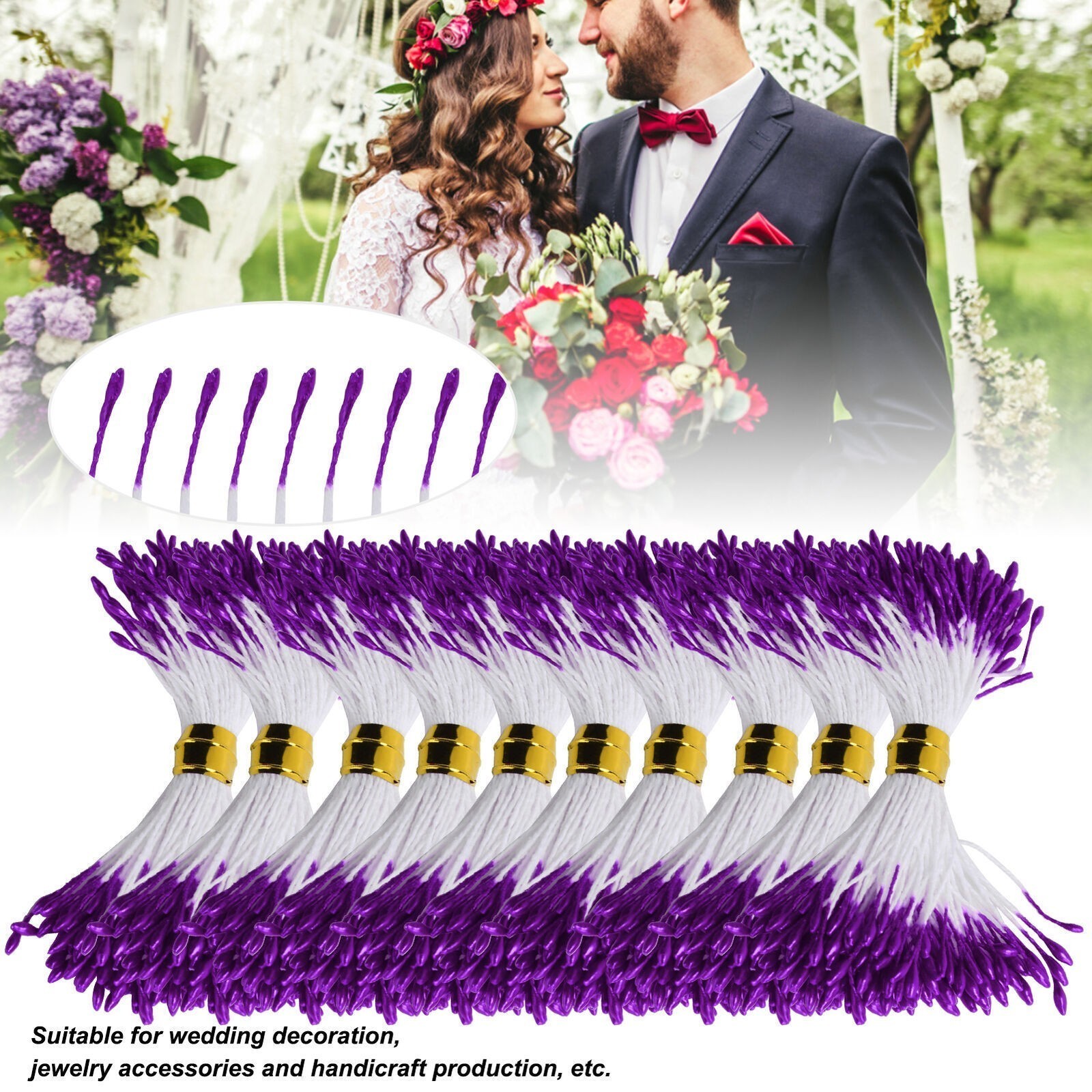 900Pcs Flower Stamen Purple Gypsum Artificial Bouquet Decor HandMade Crafts
