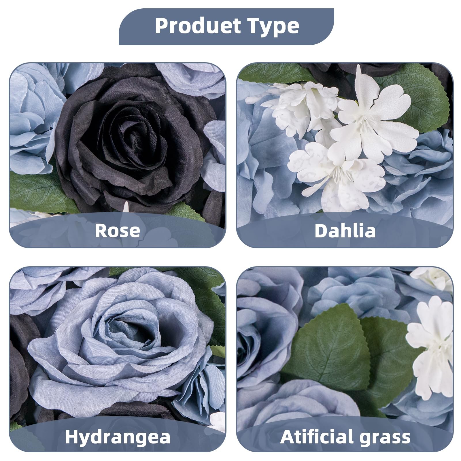 12-Pack Flower Wall Panels, 15×15 Inch Artificial Silk Rose Backdrop for Wedd…
