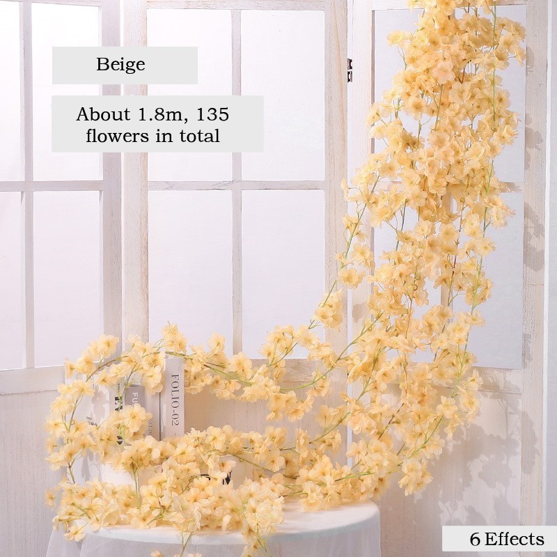 1PCS Artificial Flowers Wisteria Hanging Vine Ratta String Wedding Decor