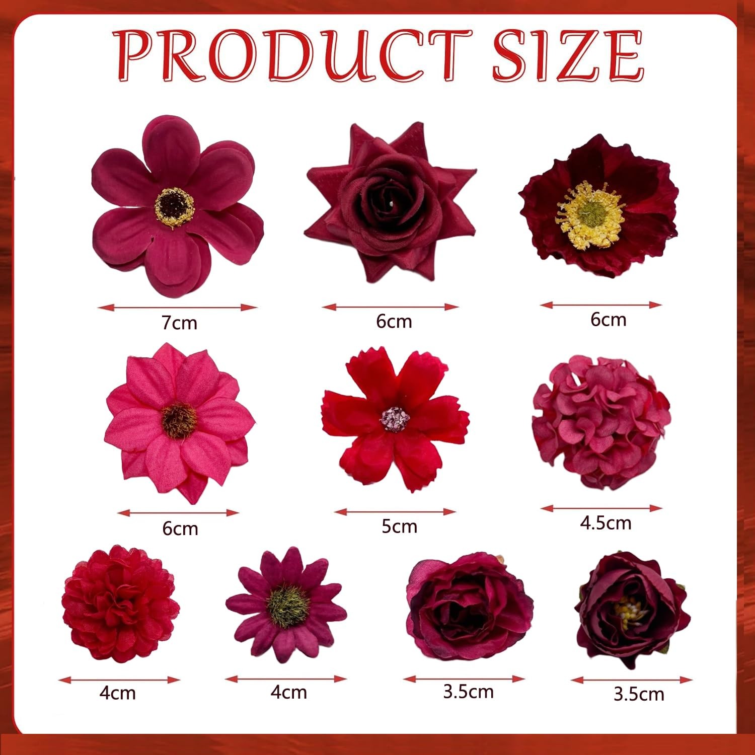 Artificial Red Flowers Bulk Silk Roses Fake Flowers Heads for Crafts – DIY Ho…
