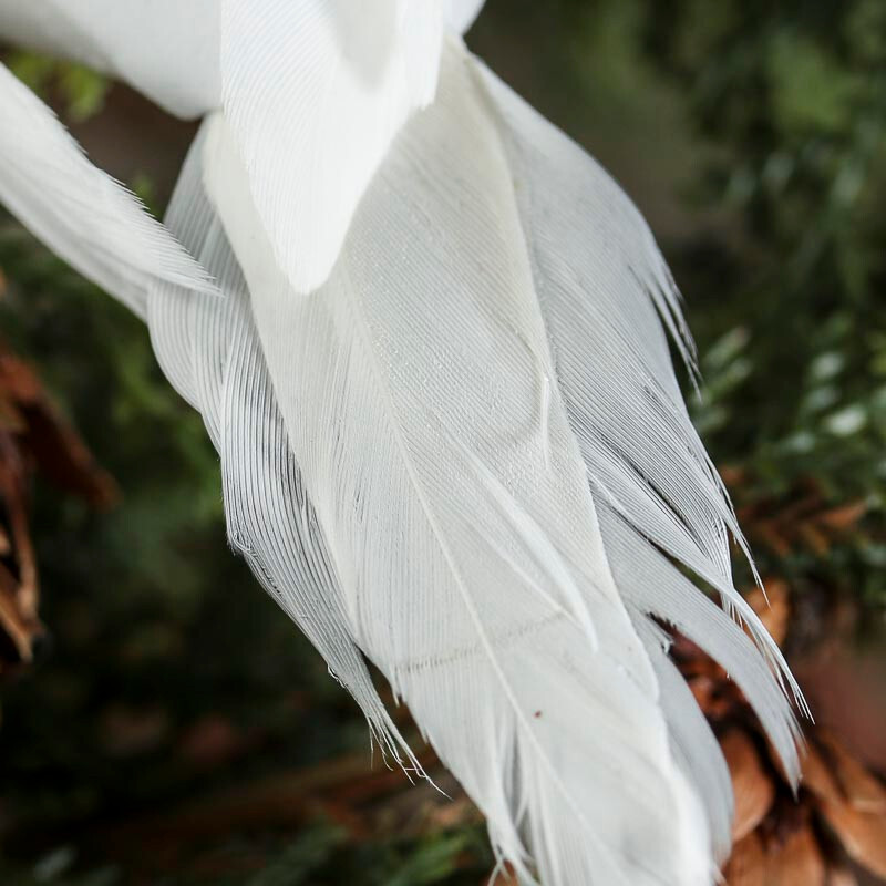 Group of 12 White 4″ Long Artificial Mushroom Dove Birds