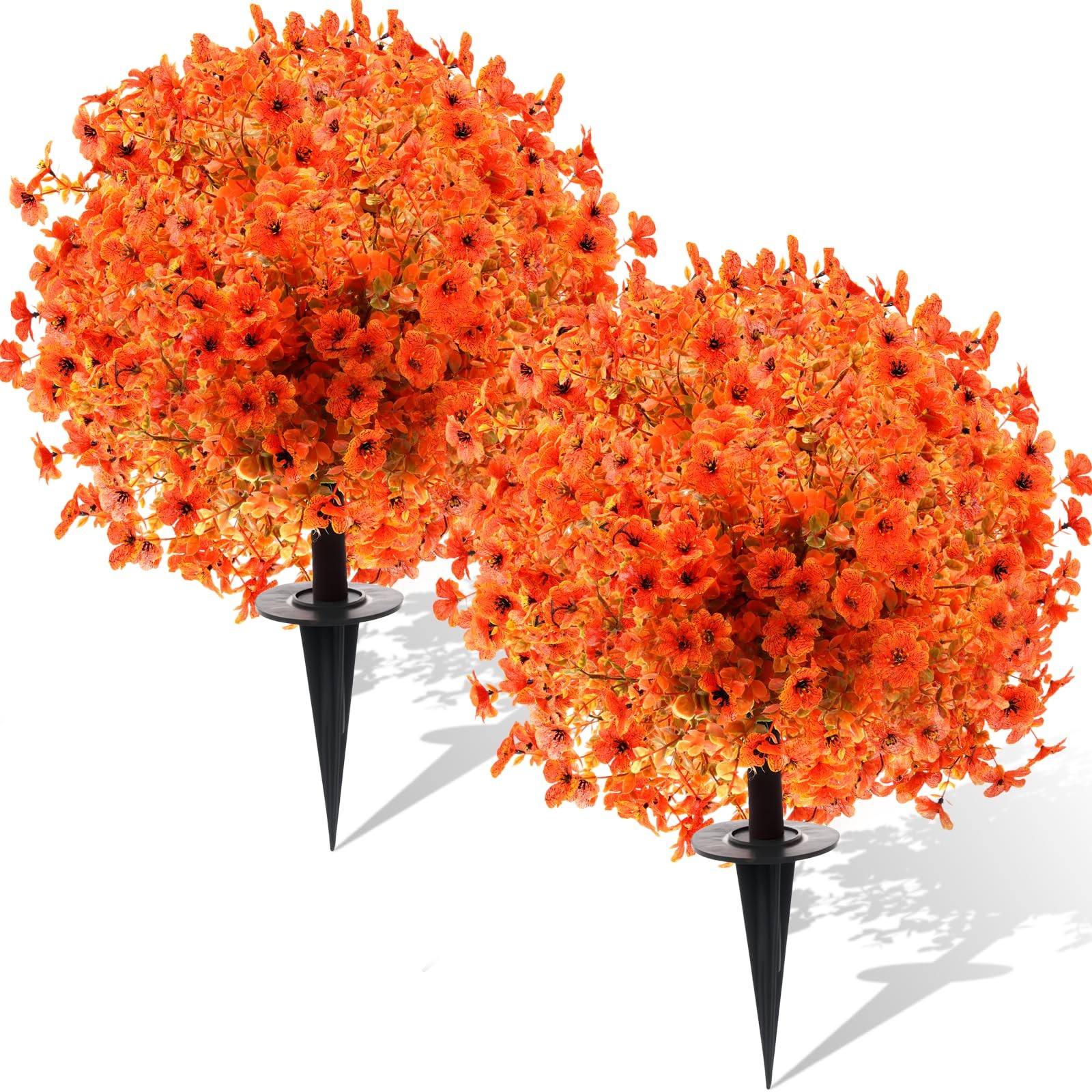 Maysing 2 Packs 24 Inch Spring Artificial Mums Topiary Ball Trees Faux Spring…