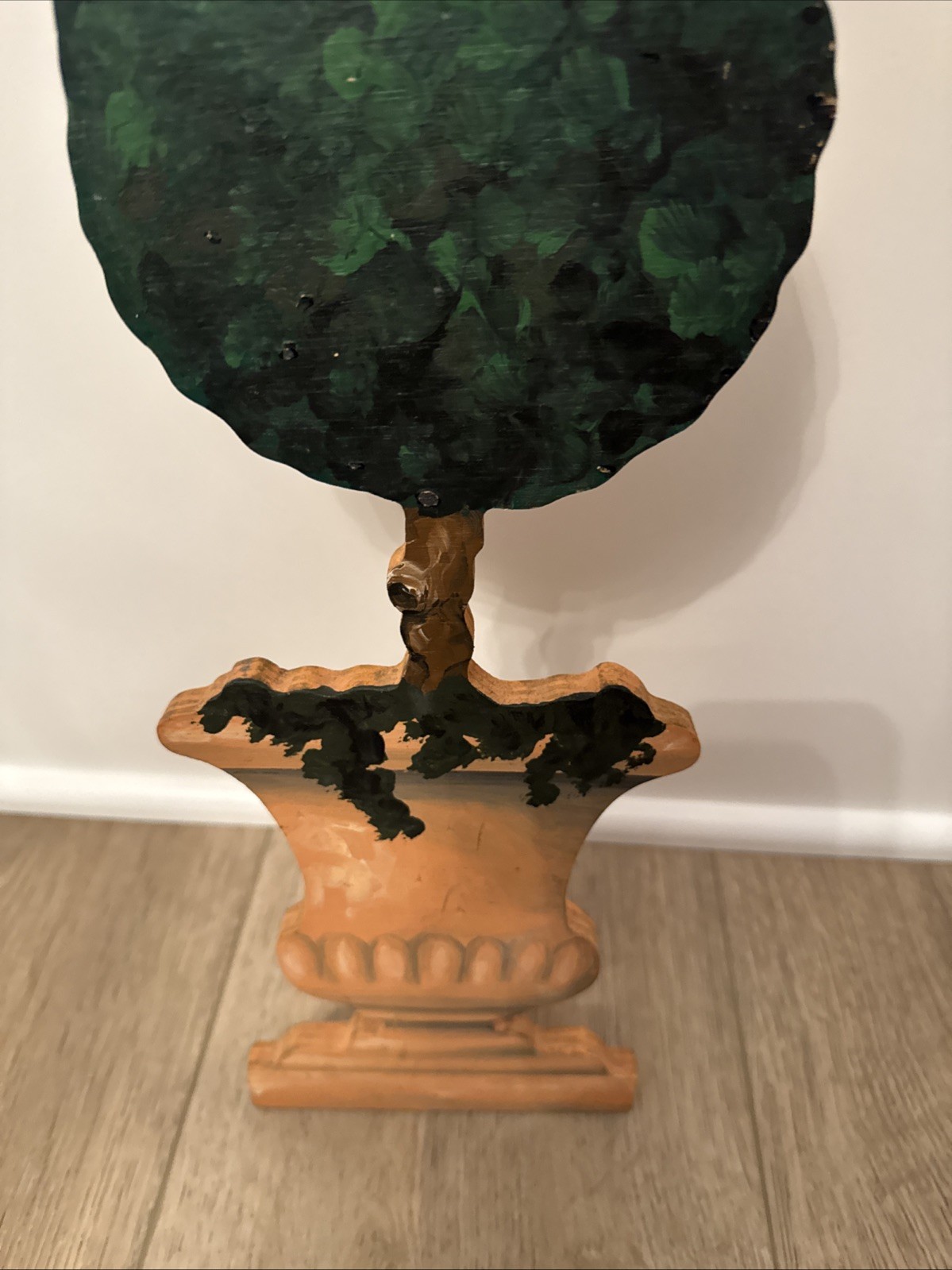 “Wooden Hand-Painted Topiary Stand”