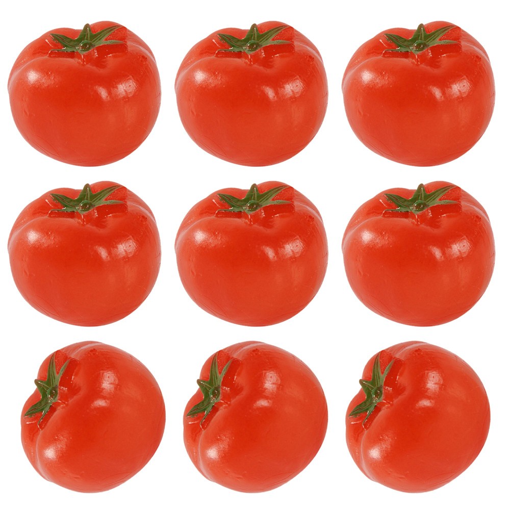 9Pcs Reusable Artificial Cherry Tomato Models Red PVC for Home Party Decor