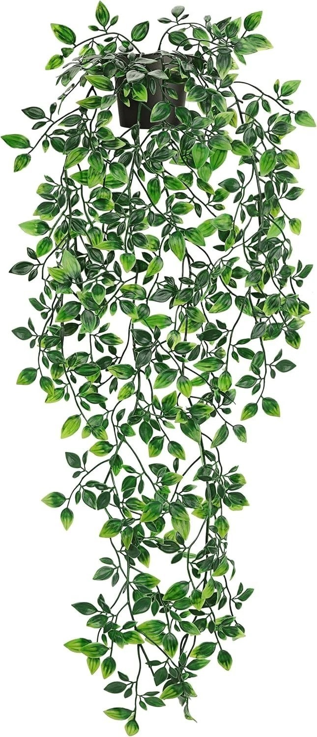 Cascading 34-Inch Hanging Plant – Low Maintenance Wall Decor for Home & Office
