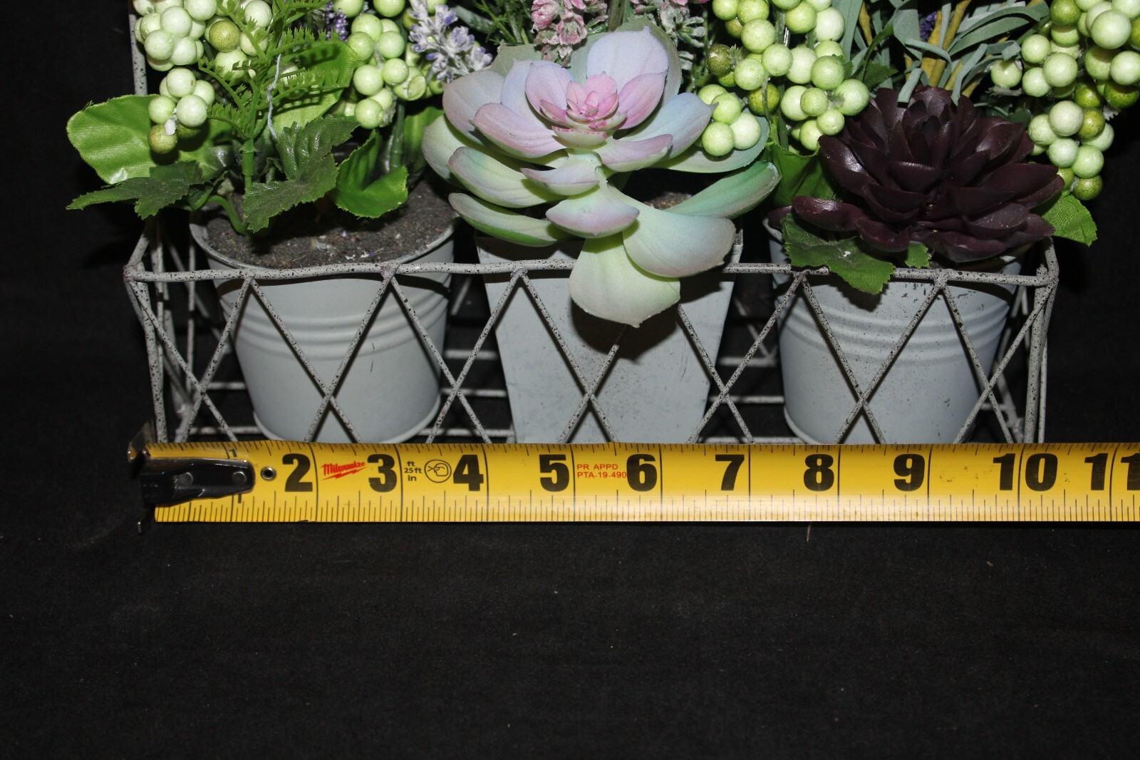 Mixed Artificial Succulent Arrangement in Metal Planter