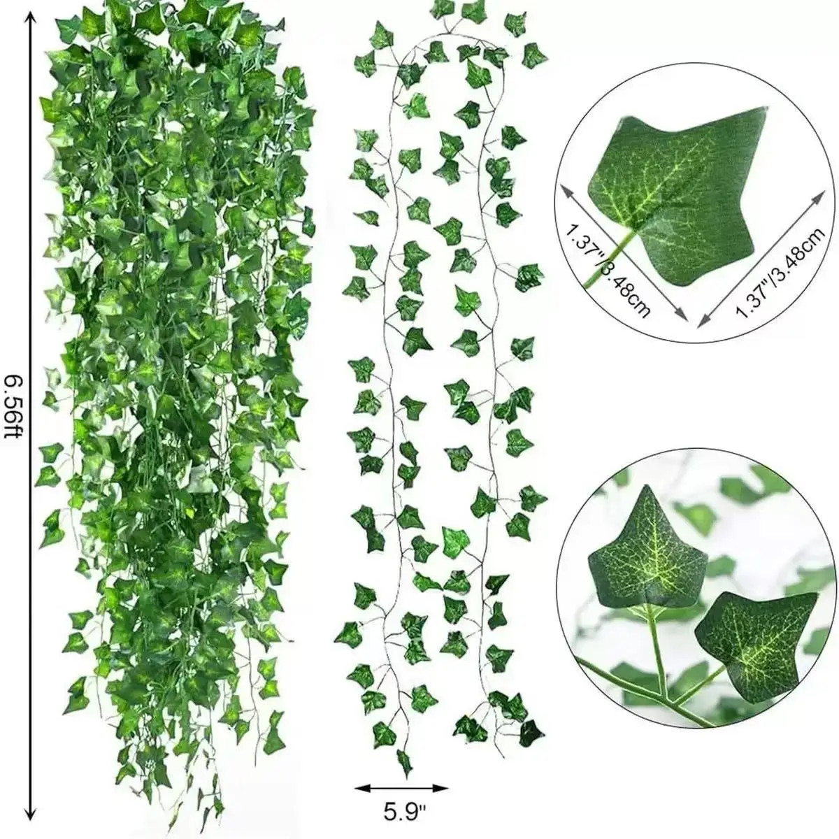 2.1M Green Ivy Leaf Hanging Vine Artificial Garland Silk Wall Plant Home Garden