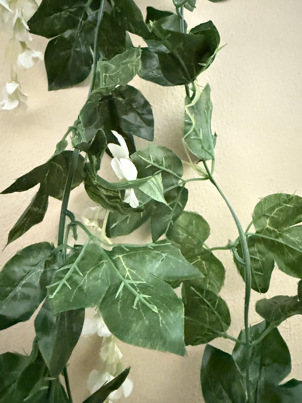 Bulk Lot of 15 Artificial Ivy & White Wisteria Flower Garlands-7.5 Feet Each