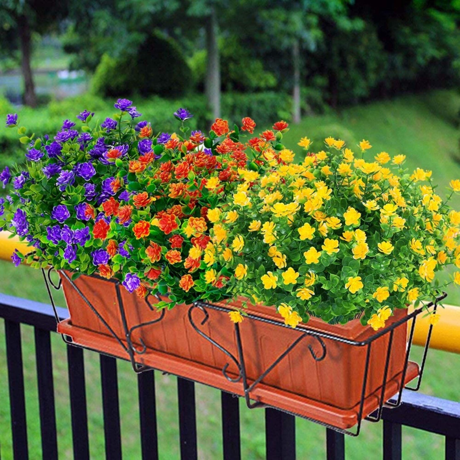 Artificial Flowers Lifelike No Fade UV Resistant Guaranteed Various Color 4pcs