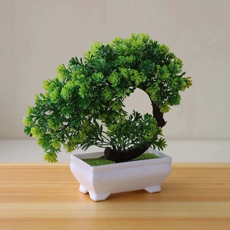 Artificial Bonsai Tree Potted Plant Fake Flowers Home Table Garden Decoration