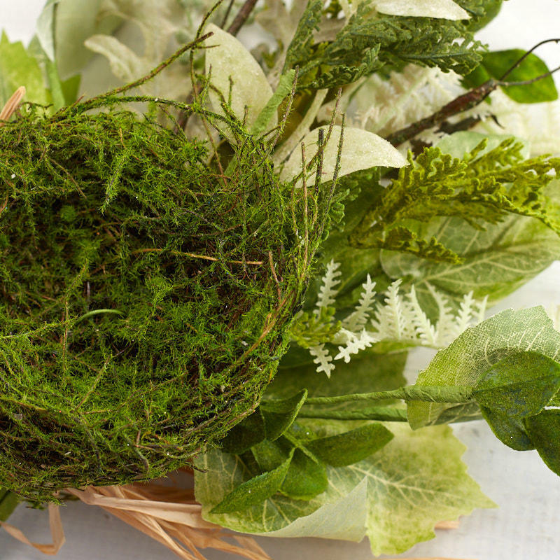 Factory Direct Craft Artificial Fern and Leaf Bird’s Nest Bundle