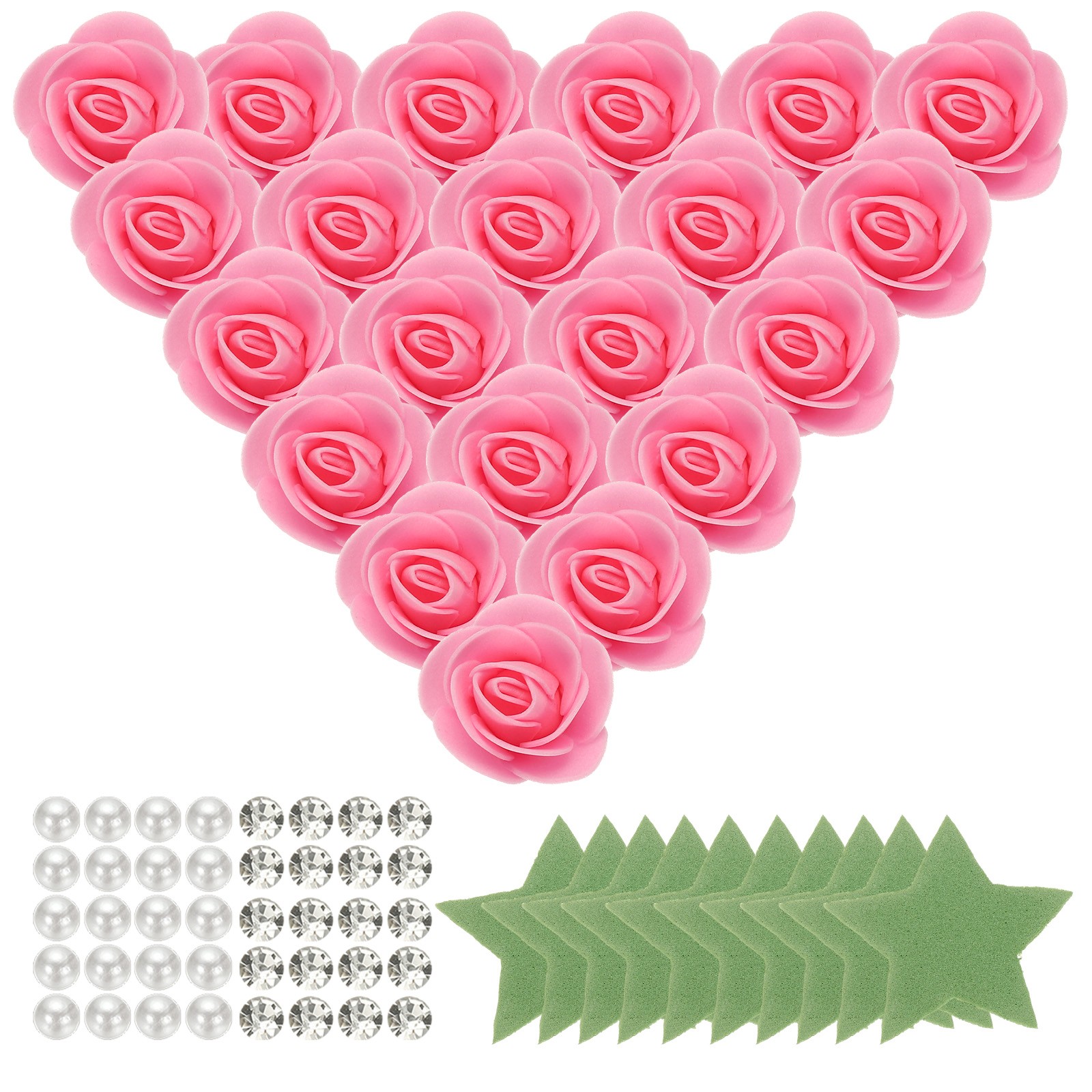 500pcs Foam Rose Heads 3.5 cm for DIY Crafts Accessories, Dark Pink