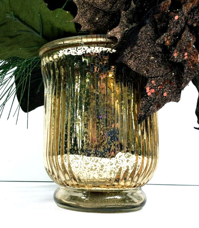 Fall Floral Arrangement In Mercury Glass Vase by Kirkland Home 11″ x 10 1/2″