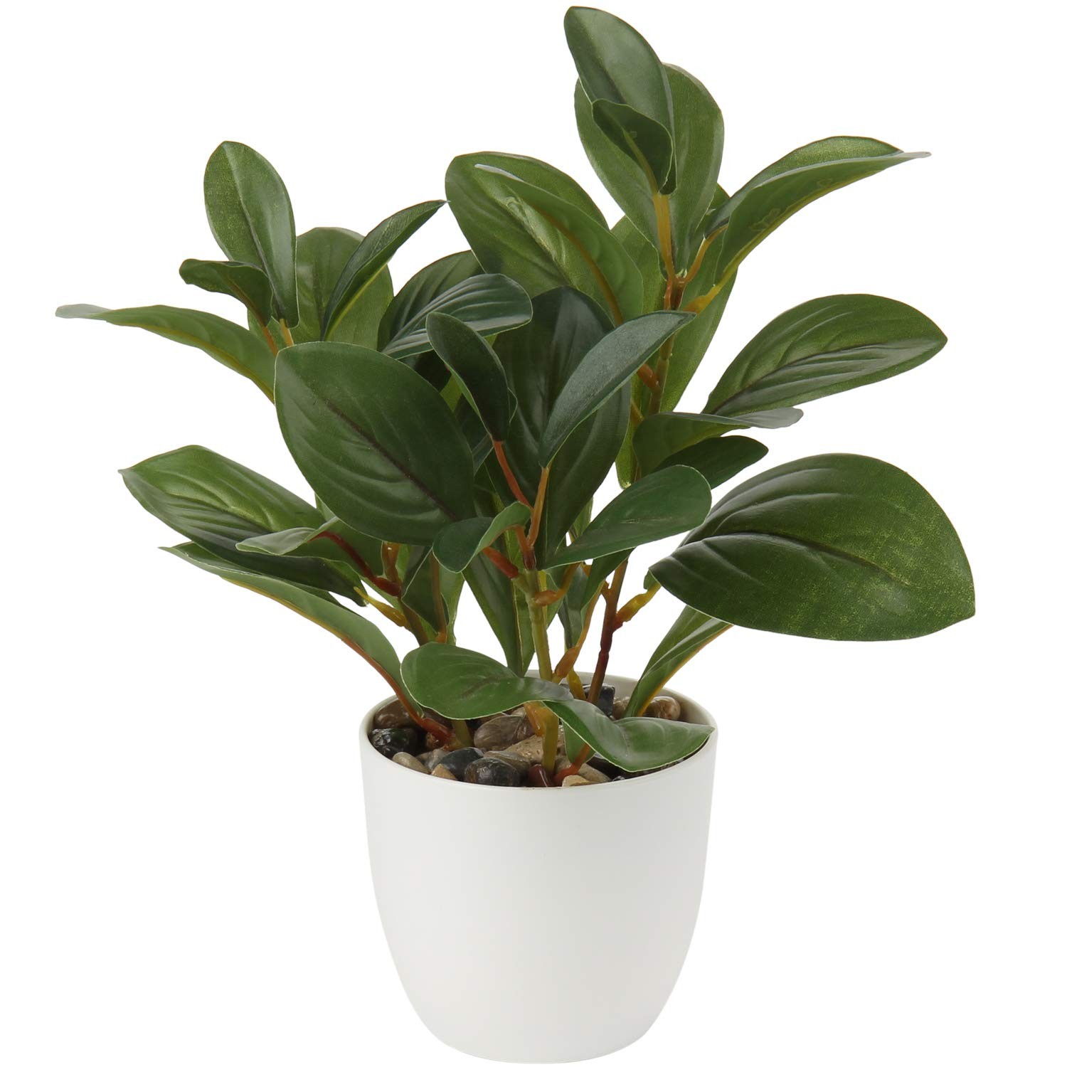 Potted Artificial Mini Camellia Small Fake Plastic Desk Plant with Vase