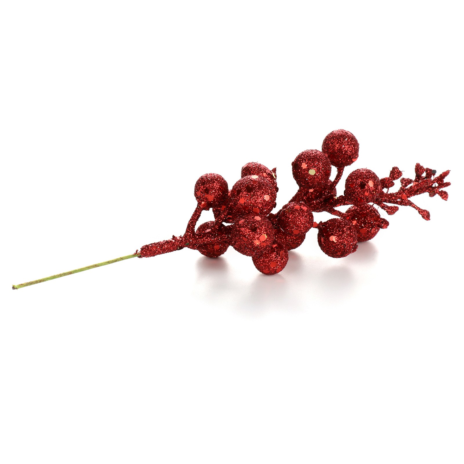 ↑3Pcs Xmas Tree Decoration Berries Shining Sequined Simulated Wreath Rattan