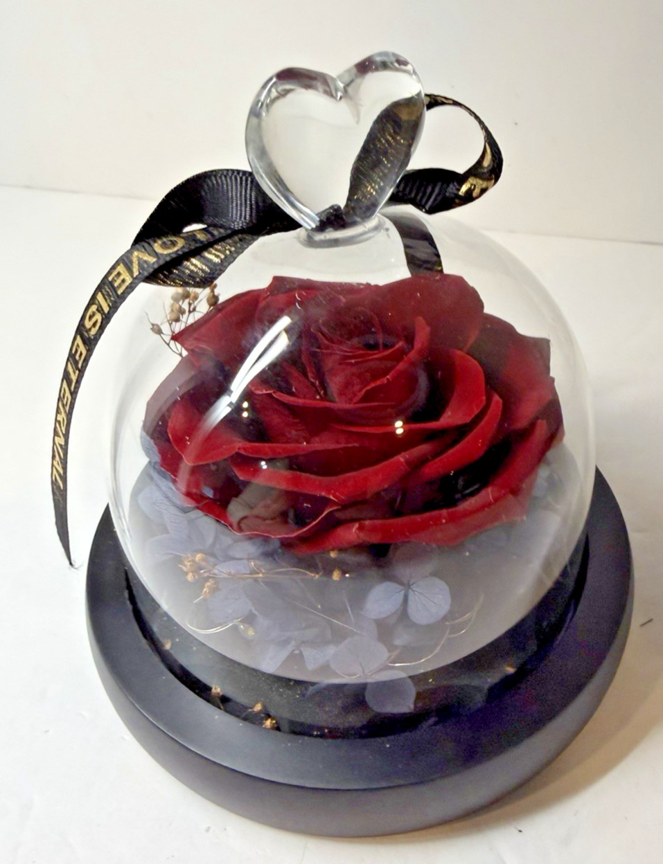 Real Preserved Forever Rose LED Eternal Rose For Your Eternal Love In Glass Dome