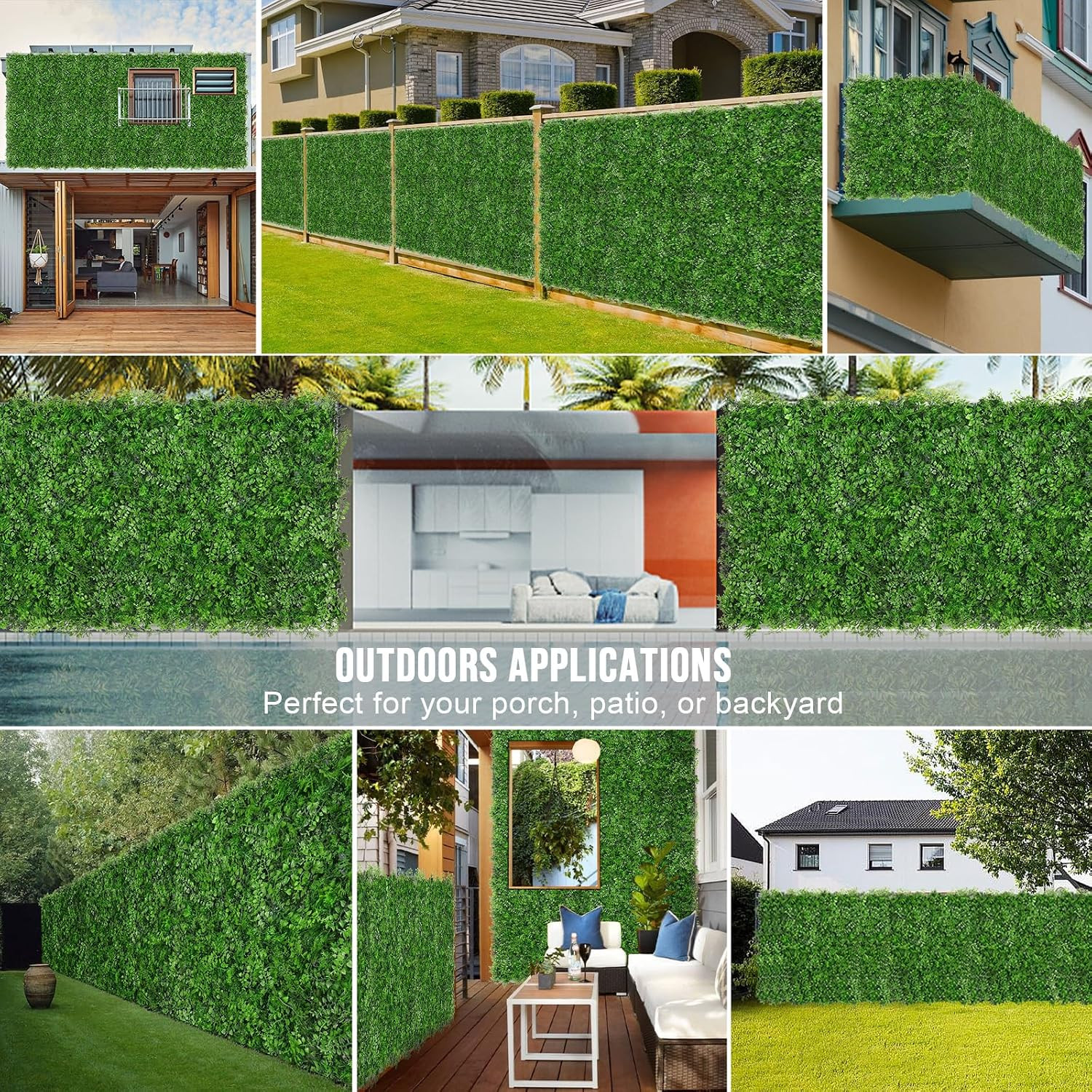 20″X20″ Artificial Hedge Grass Wall, 8PCS Boxwood Panels, Greenery Backdrop Panl
