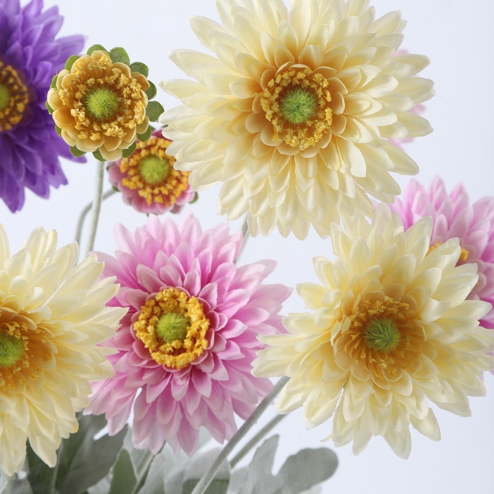 22.83in Pine Needle Style Chrysanthemum Artificial Flower Silk for material