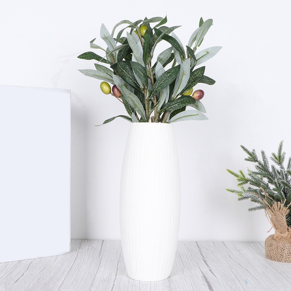 3 Pcs Artificial Olive Branches Faux Greenery Plastic Plant Accessory for Home