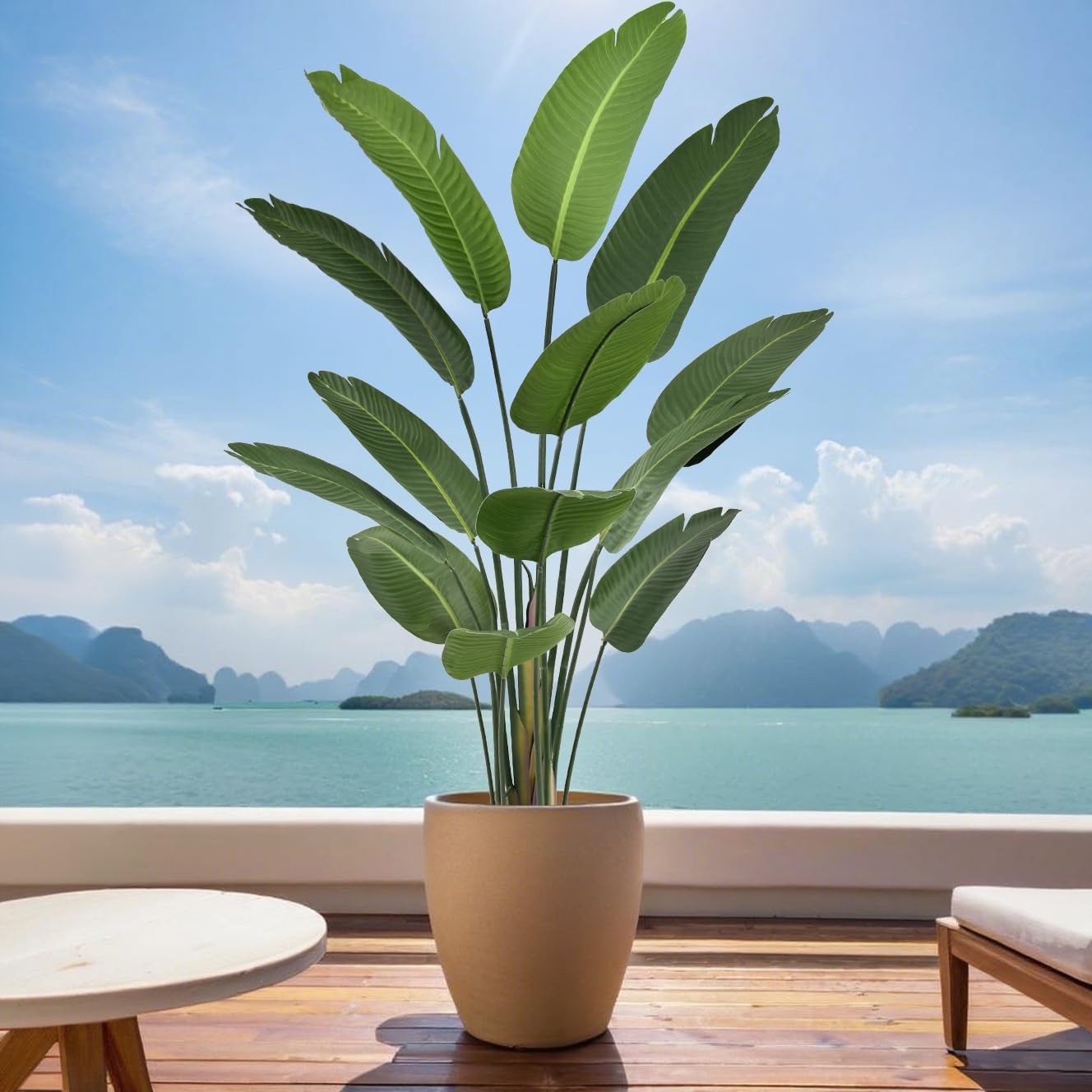 6FT Artificial Bird of Paradise Plant (72in) Tall Faux Tree with Realistic 13…