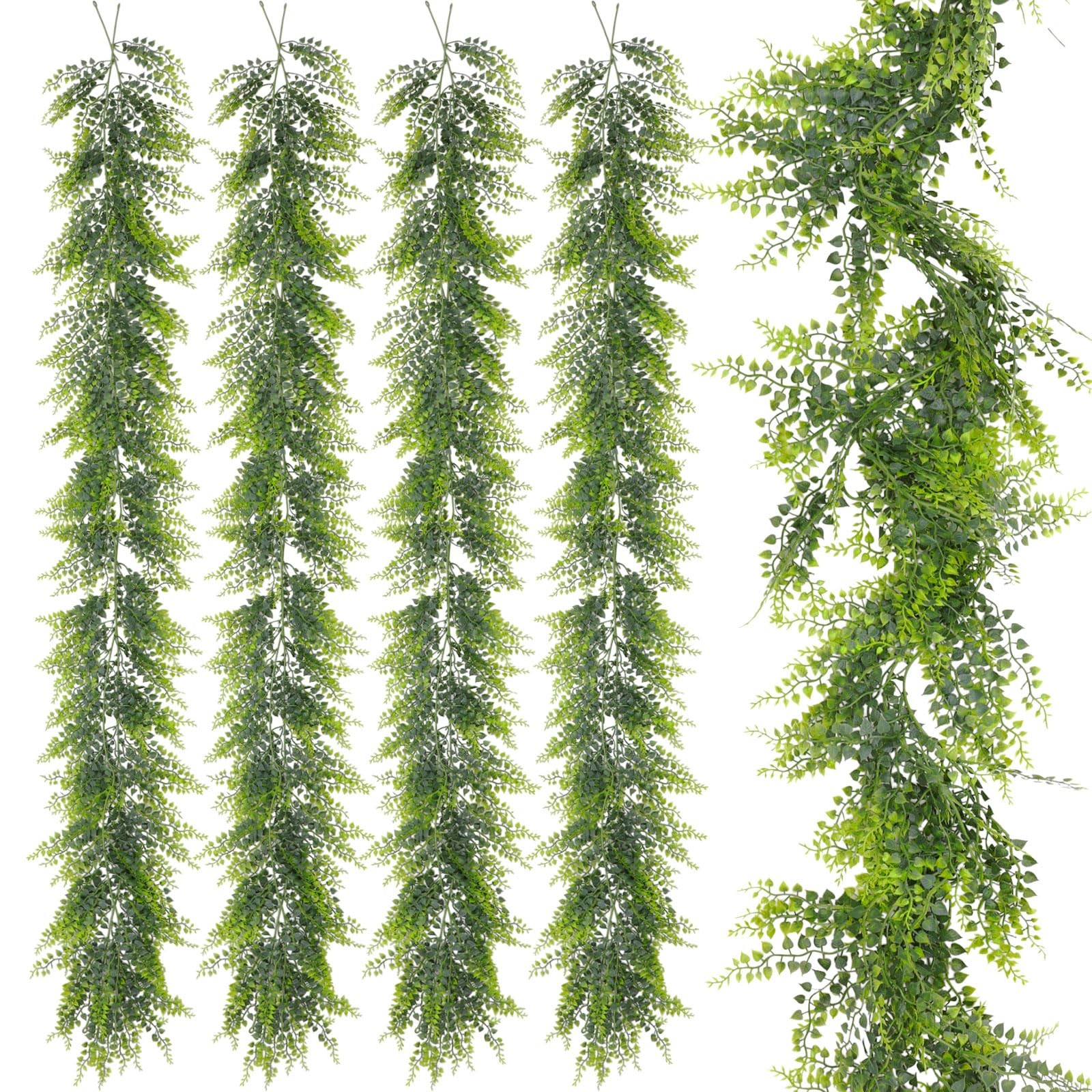 10 Pack 5.57ft Artificial Greenery Garland Lifelike Green Fake Vines Plastic …