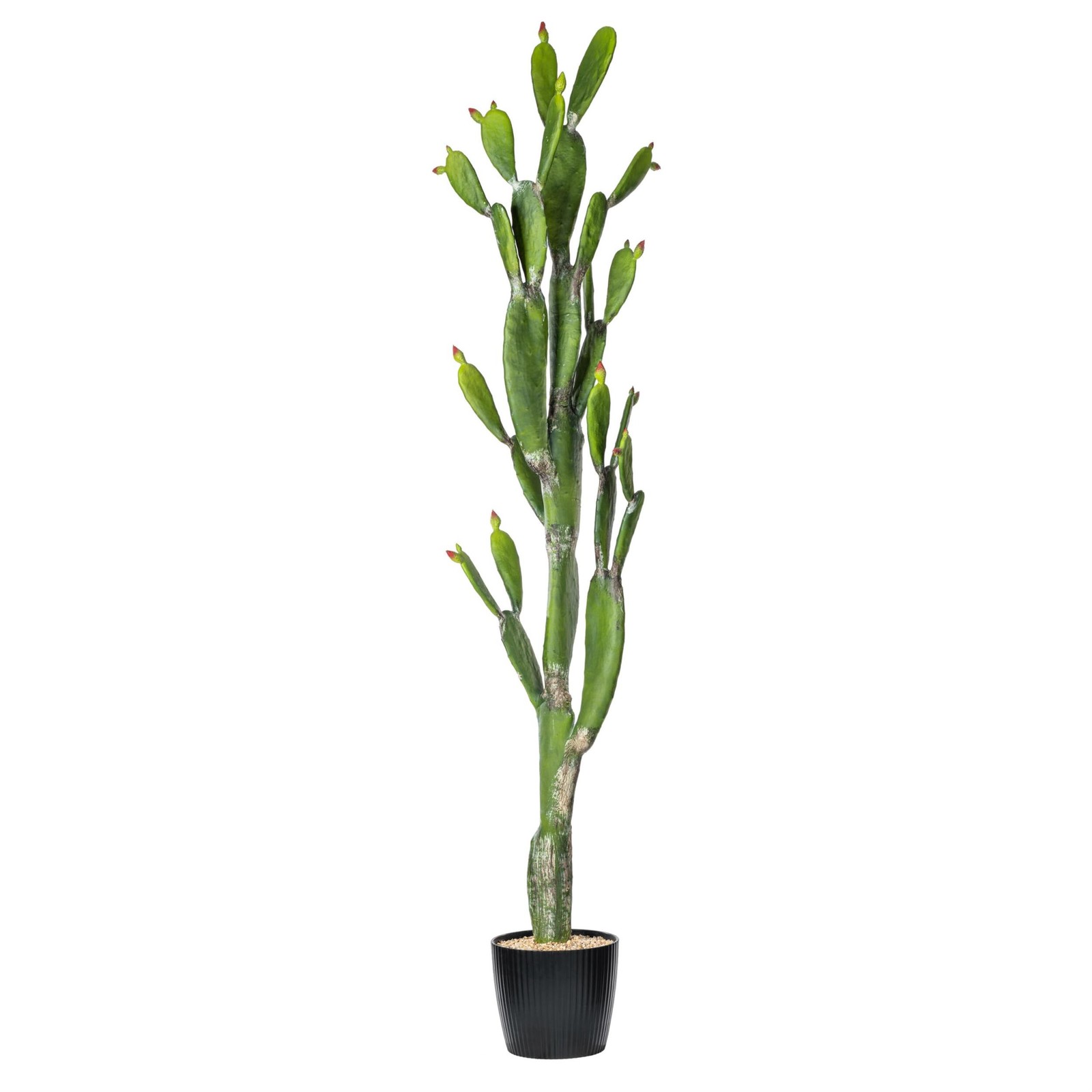 Vickerman 80″ Plastic Artificial Cactus with Black Planters Pot in Green