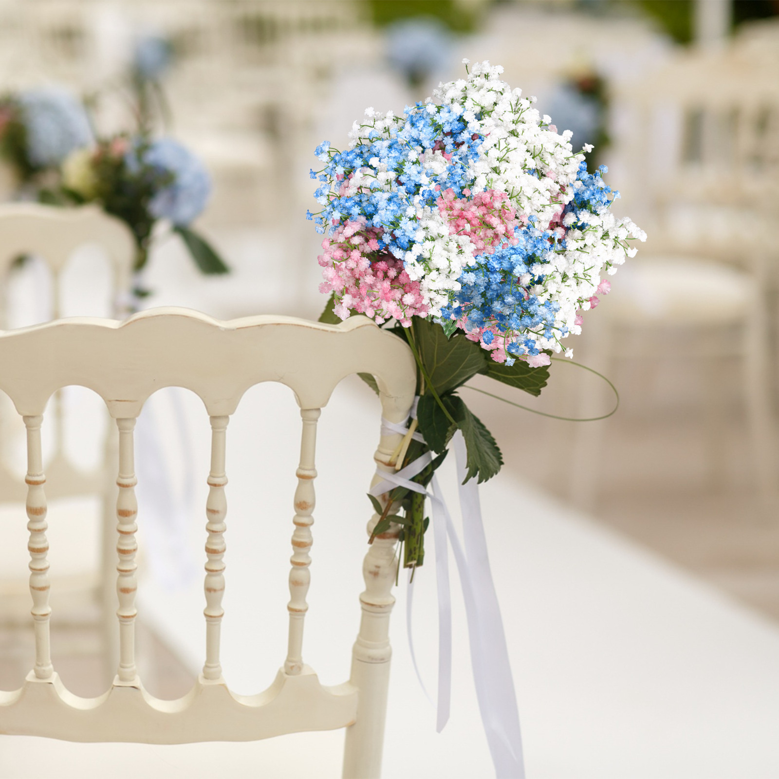 18Pcs Artificial Babys Breath Flowers Silk Gypsophila Wedding Bouquet Home Decor